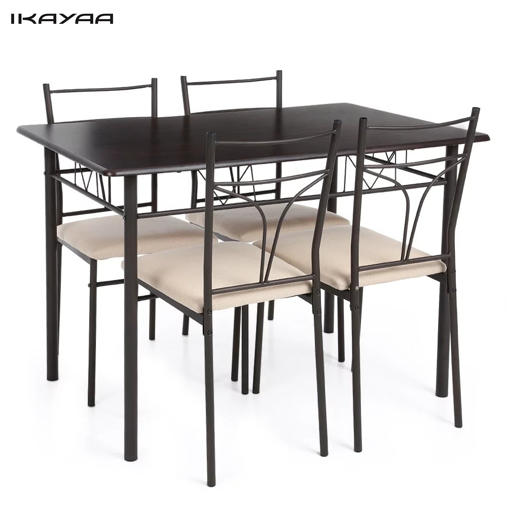 5PCS Metal Frame Dining Table Chairs Set L167