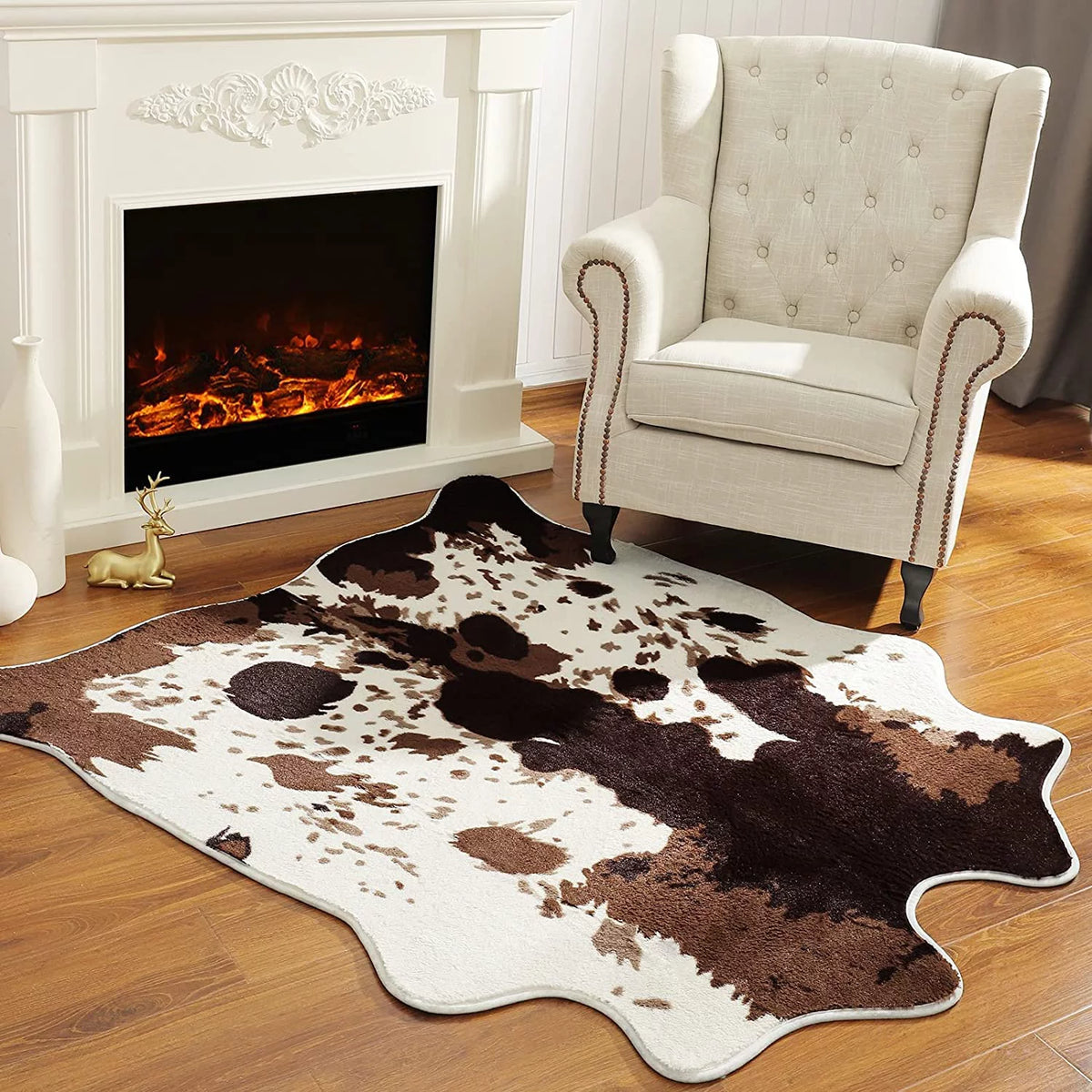 Faux Cowhide Animal Print Rug 4.6'x5.2' T65770
