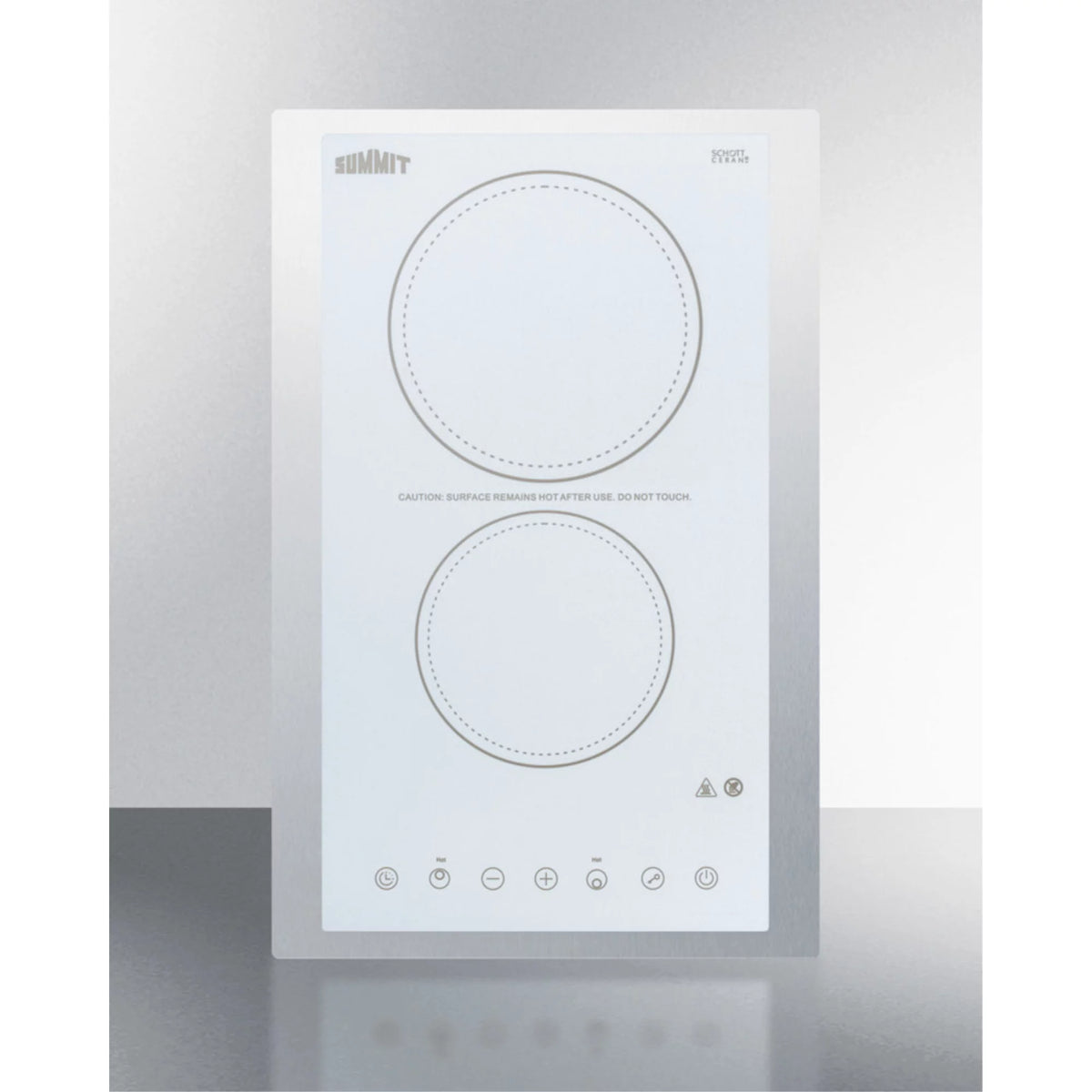 Black 2-burner Ceramic Glass Cooktop with Digital Touch Controls, 3000W Z265