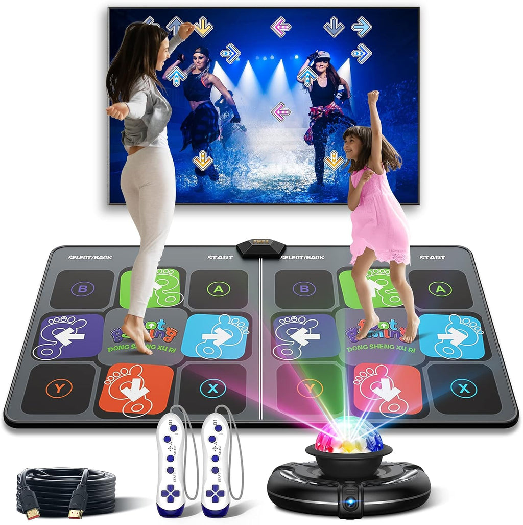 Dance Mat for TV, Wireless Musical Electronic Dance Mats with HD Camera, Double User Non-Slip Dance Step Pad Q27036