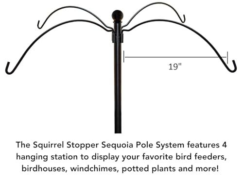 Bird Feeder Pole System with 4 Hanging Stations P164158