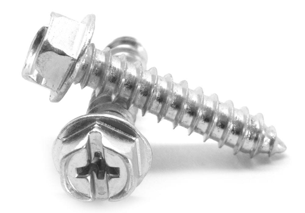#8-18 x 3/4 Sheet Metal Screw Hex Washer Head Phillips/Slotted Zinc Plated C5508