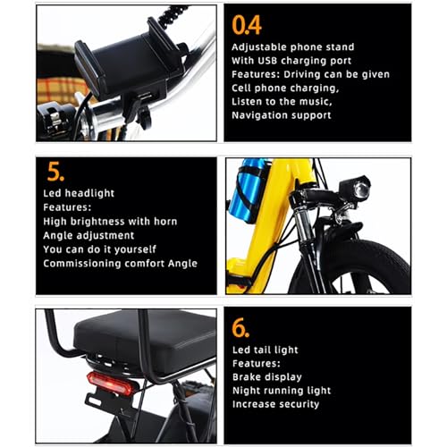 14 Inch Folding Adult Electric Tricycle with Detachable Battery S30604