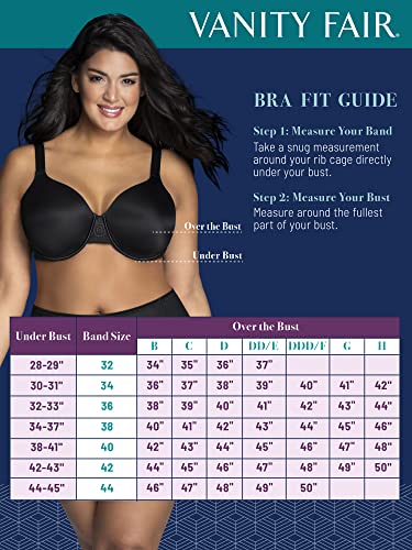 Women's Full Figure Beauty Back Smoothing Bra with Lace, Lightly Lined Cups up to DD X8645