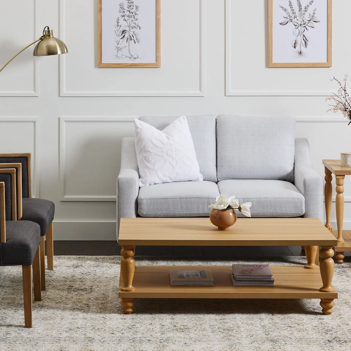 Light Gray Upholstered Loveseat M9203