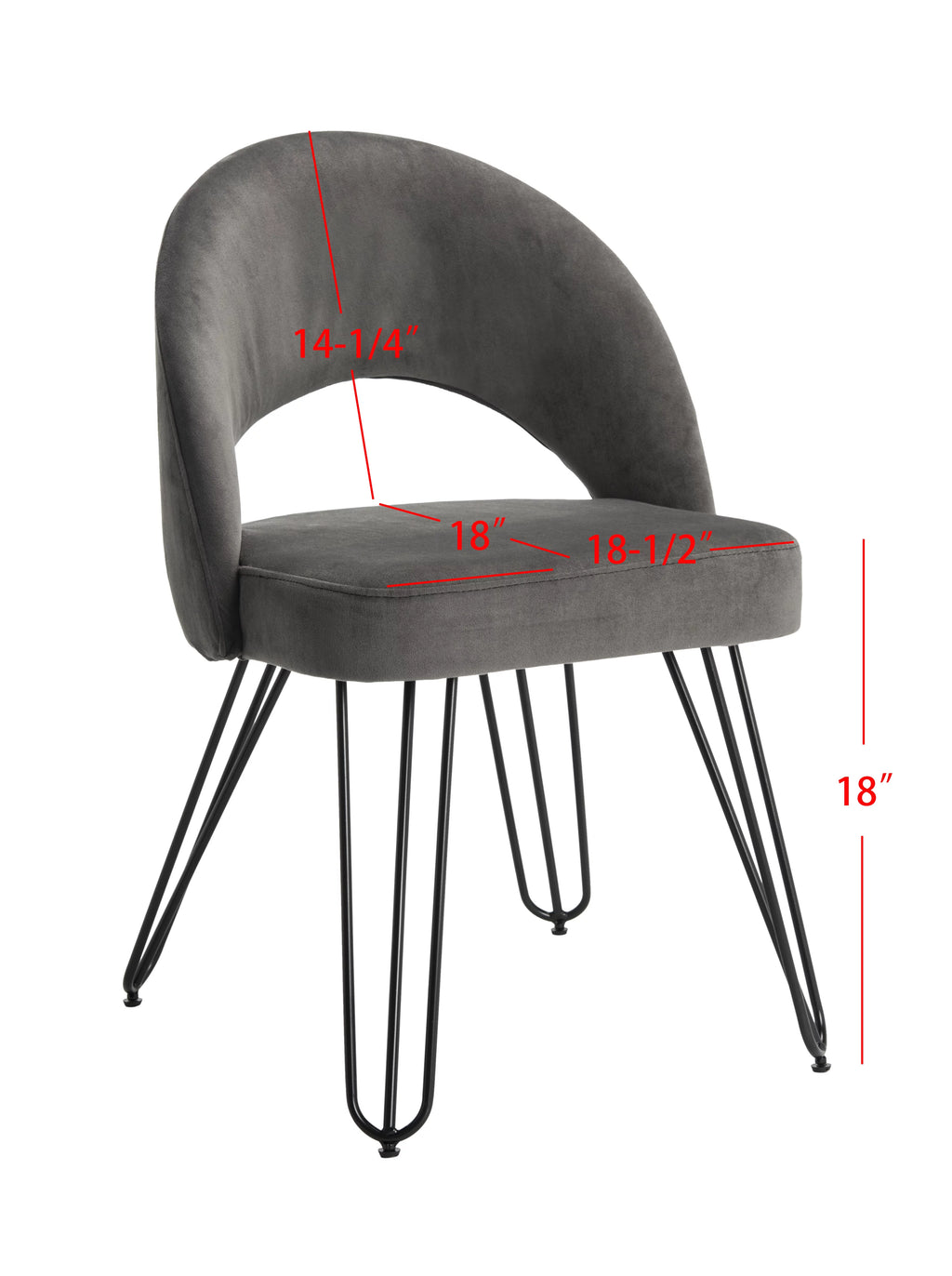 Velvet Upholstered Dining Chair Set of 2 P2377