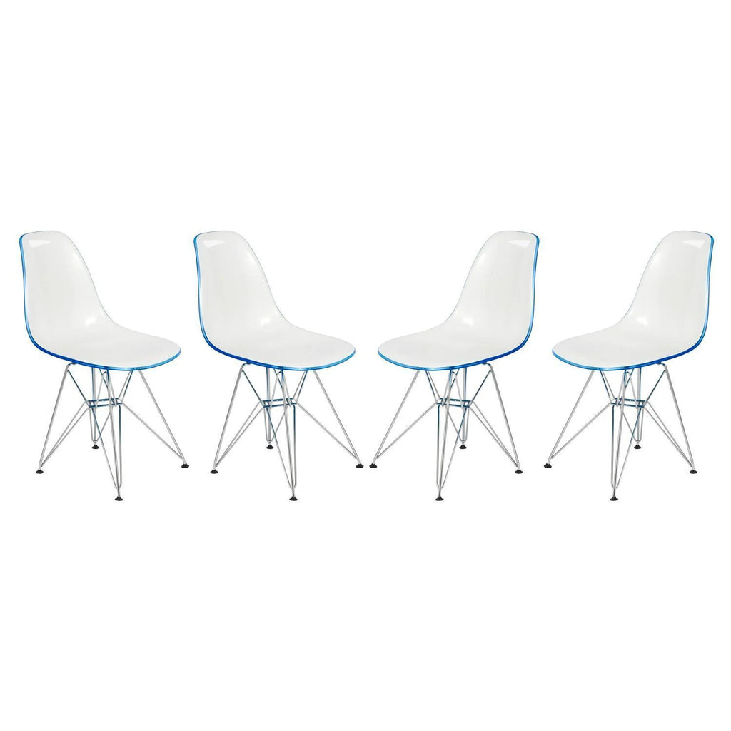 Molded 2-Tone Eiffel Side Chair Set of 4 B850