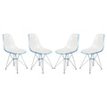 Molded 2-Tone Eiffel Side Chair Set of 4 B850