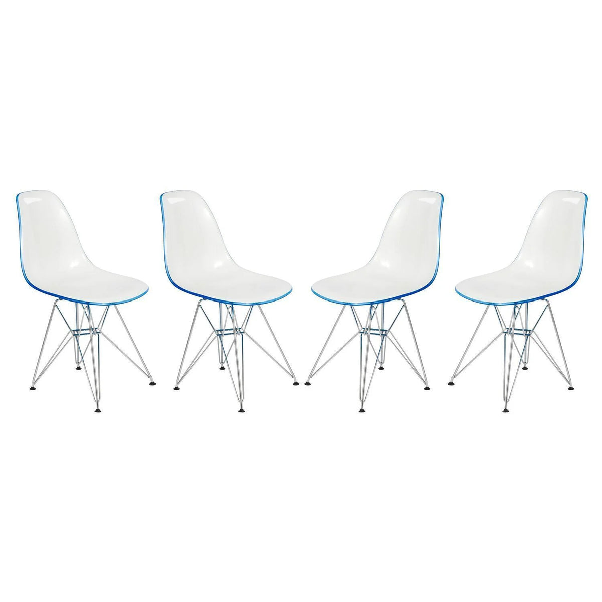 Molded 2-Tone Eiffel Side Chair Set of 4 B850