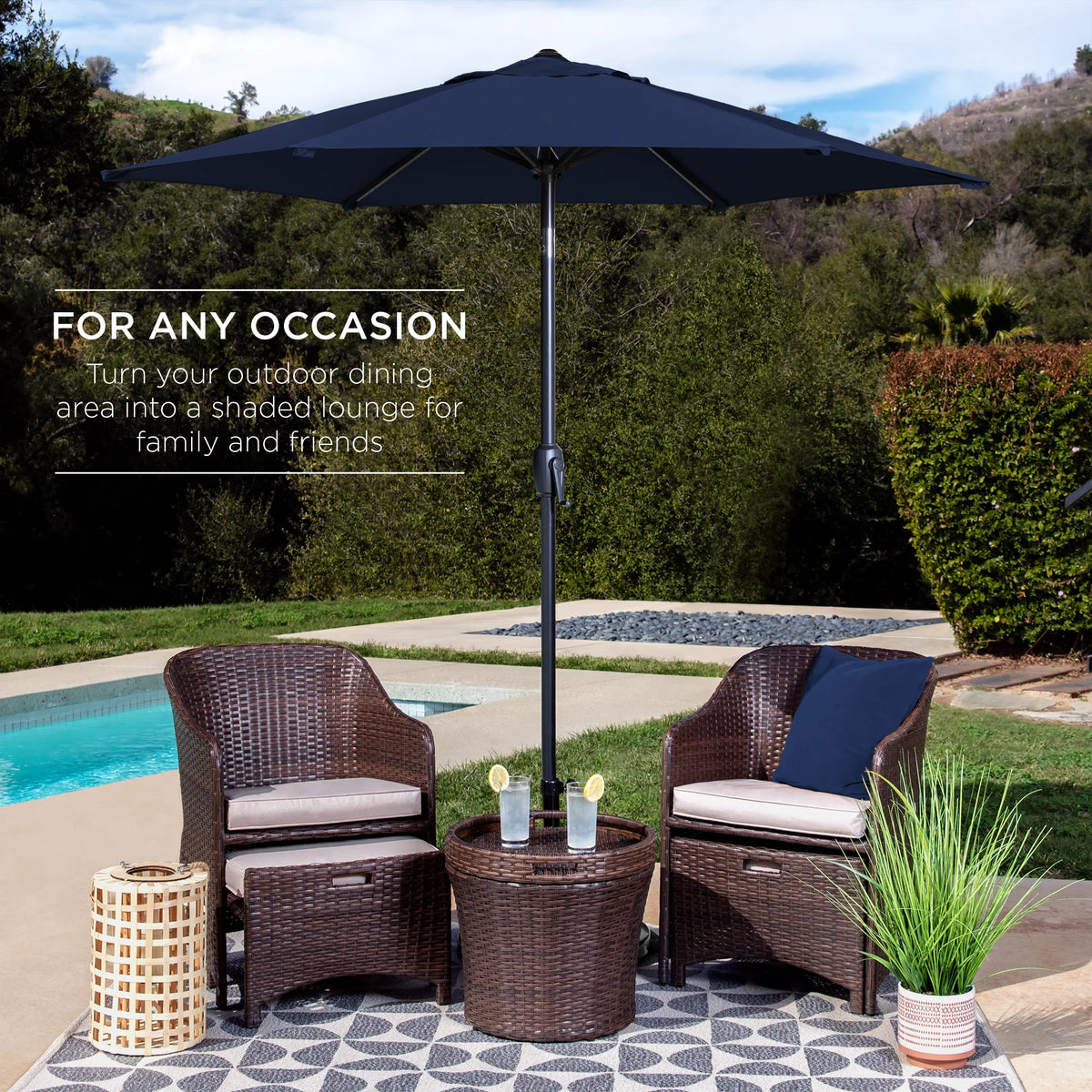 7.5ft Heavy-Duty Outdoor Patio Umbrella K740611