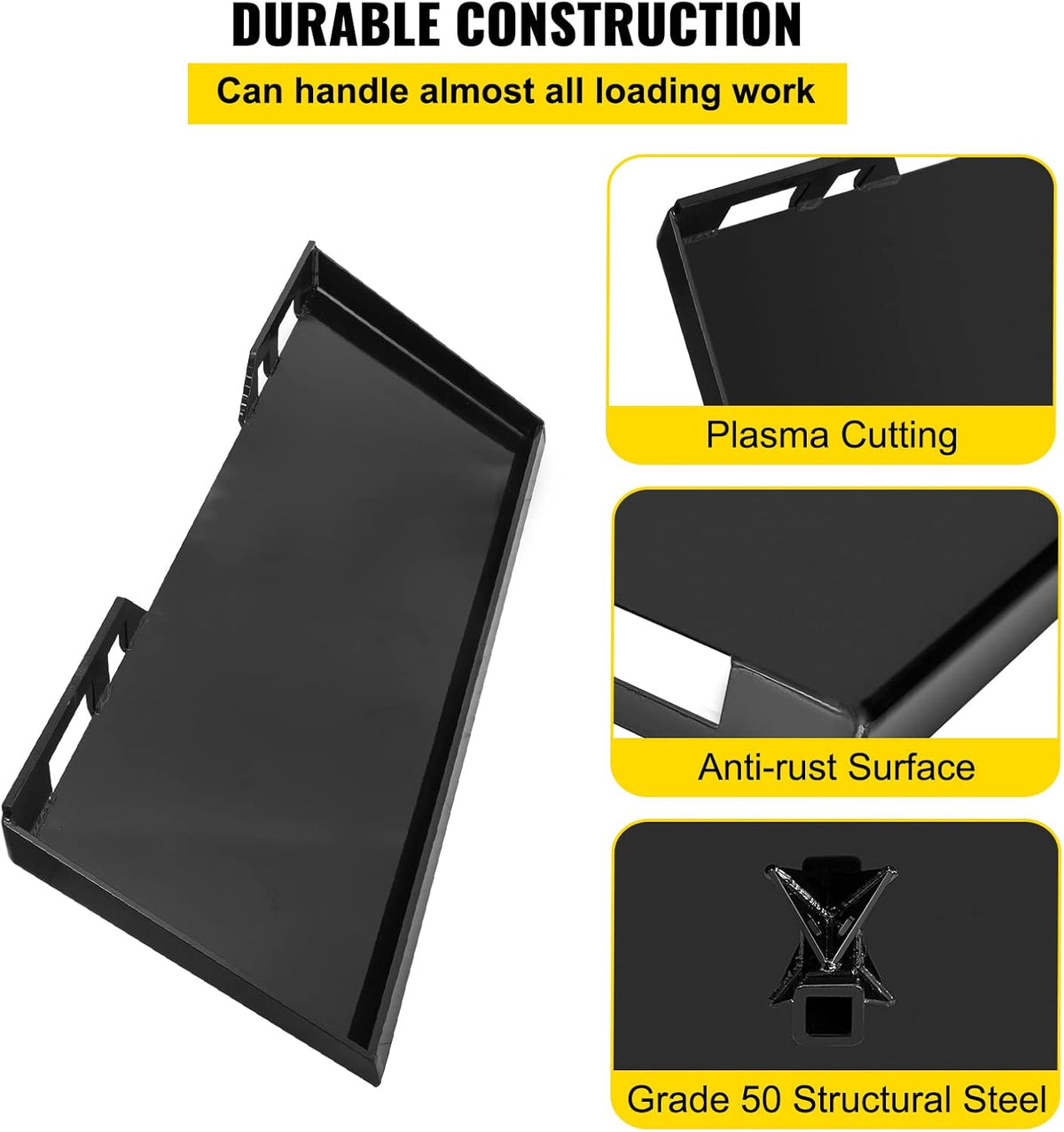 1/4 Thick Plate 3/8 Top Bar Quick Tach Attachment Mount Plate T6030