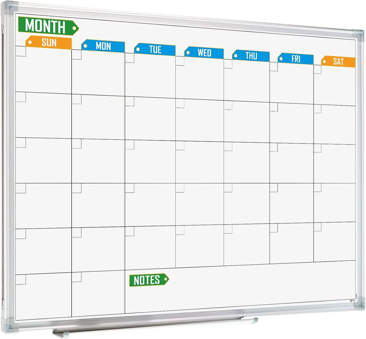 White Board Calendar Monthly 24 x 18 Wall-Mounted Aluminum Framed A331