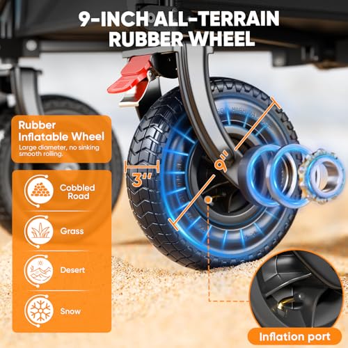 Black Heavy Duty Collapsible Utility Wagon with All-Terrain Wheels X45546