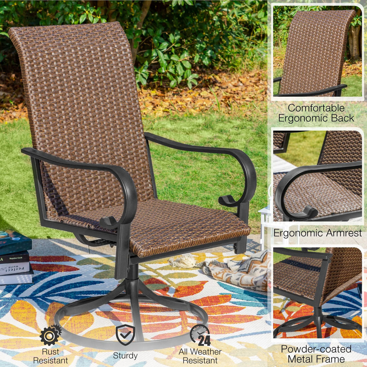 7 Pieces Wicker Rattan Patio Dining Set U81805
