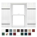 4 Board and Batten Vinyl Shutters 1 Pair 14 x 35 White B581107