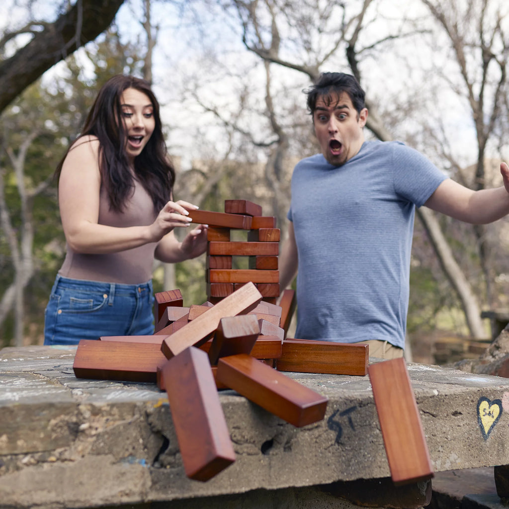 Giant Tumbling Timbers Stacking & 4 in a Row Game Bundle O65595