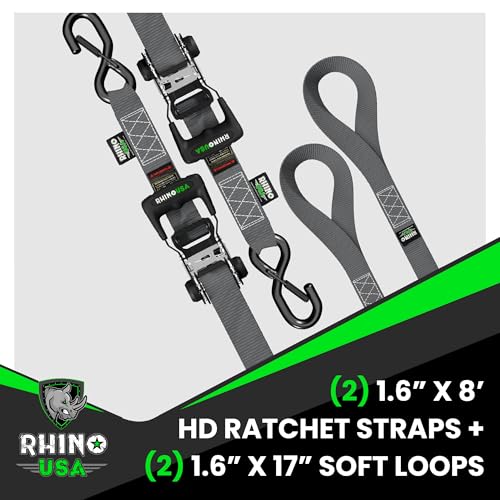 Heavy Duty Ratchet Straps 4-Pack Black P795