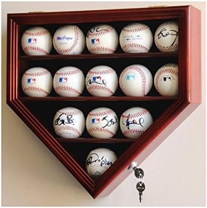 Black Baseball Ball Display Case Cabinet Holder Wall Rack H976890