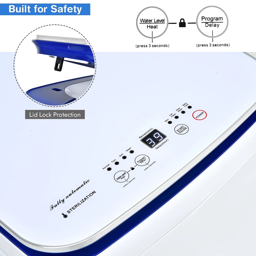 7.7 lbs Compact Full Automatic Washing Machine T278985