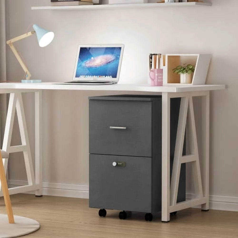 Dark Gray 2 Drawer Rolling File Cabinet H320288