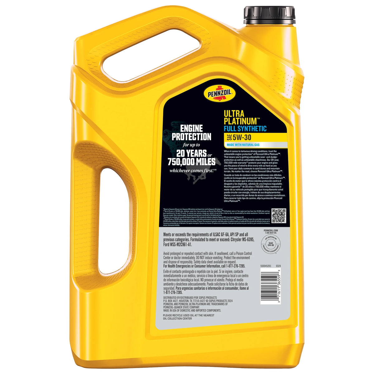 5W-30 Full Synthetic Motor Oil, 5 Quart C871702