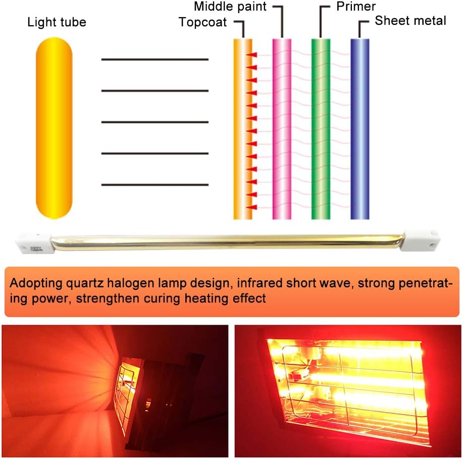 1000W Shortwave Infrared Paint Curing Lamp 110V R1633