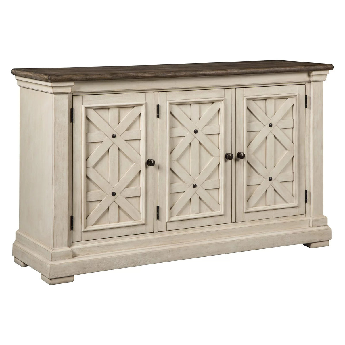 Antique White and Weathered Oak Server E552