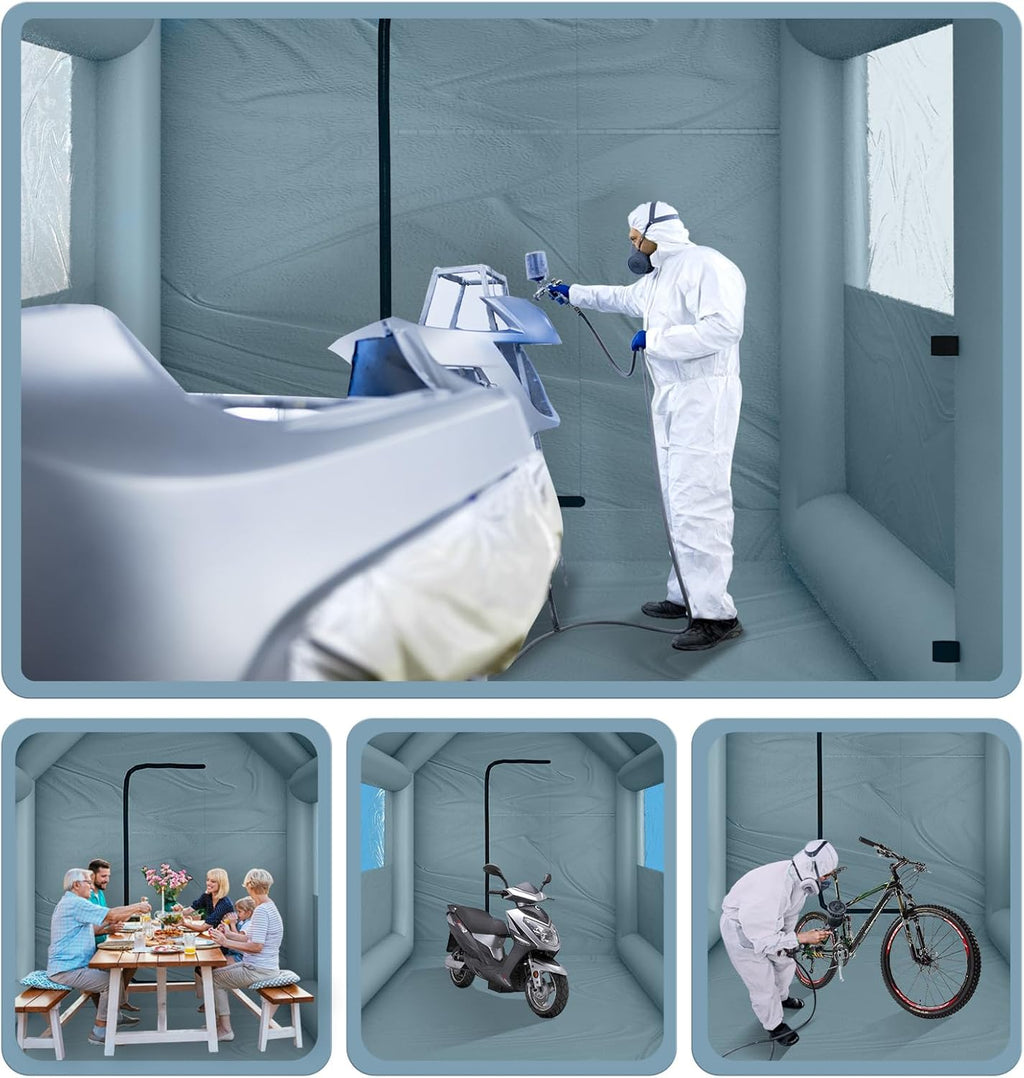 Inflatable Paint Booth 20 x 13.5 x 9.7ft Portable Spray Booth Tent with 1100W Blower W60726