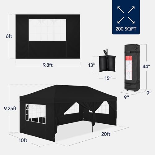 10x20 Heavy Duty Waterproof Outdoor Canopy Tent with Sidewalls M541642