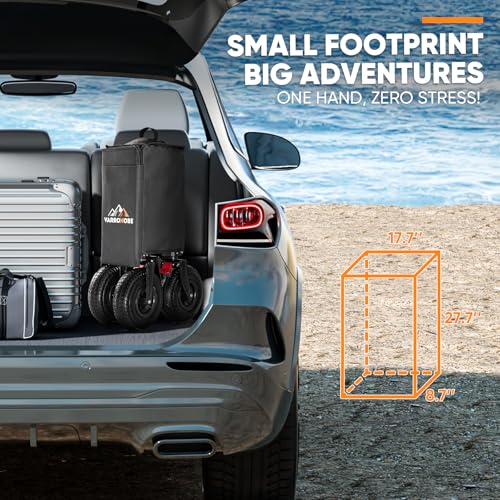 Black Heavy Duty Collapsible Utility Wagon with All-Terrain Wheels X45546
