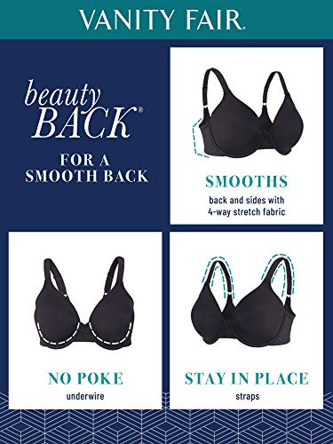 Women's Full Figure Beauty Back Smoothing Bra with Lace, Lightly Lined Cups up to DD X8645