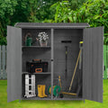 Aqua Grey Outdoor Storage Shed with 2 Lockable Doors and 2 Adjustable Shelves D546714