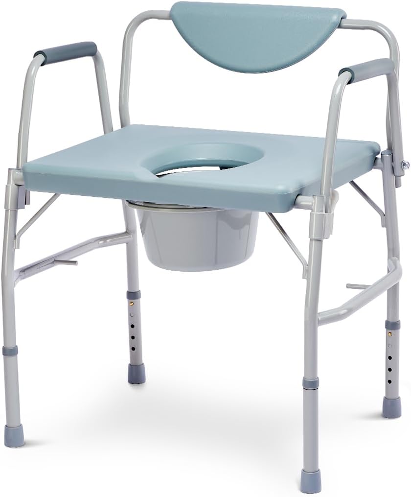 3 in 1 Bariatric Commode Chair with Extra Wide Seat U469