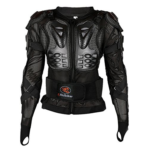 Black L Removable Full Body Armor Motorcycle Jacket K286