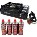 Duel Fuel Camp Stove and Butane Fuel 4-piece Bundle O60749