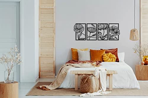 Black Metal Lotus Flower Wall Decor S380
