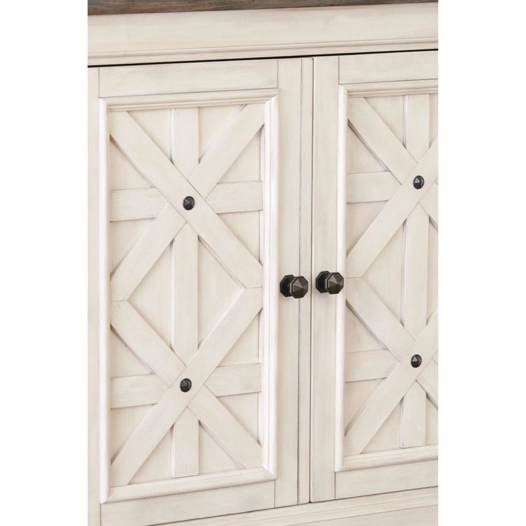Antique White and Weathered Oak Server E552