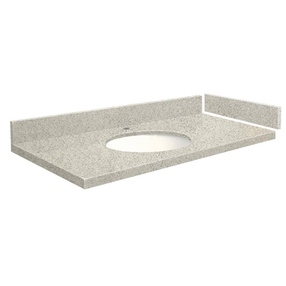 25-in Quartz Single Sink Bathroom Vanity Top in Gray F506591