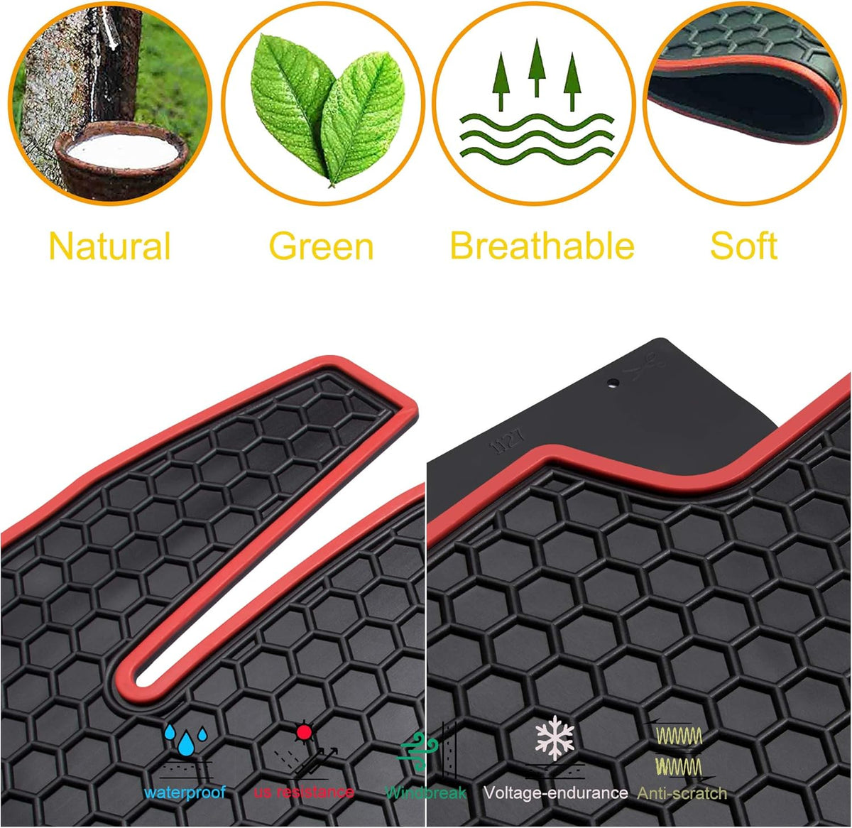 Rubber All Weather Floor Mats & Cargo Liners Set O961