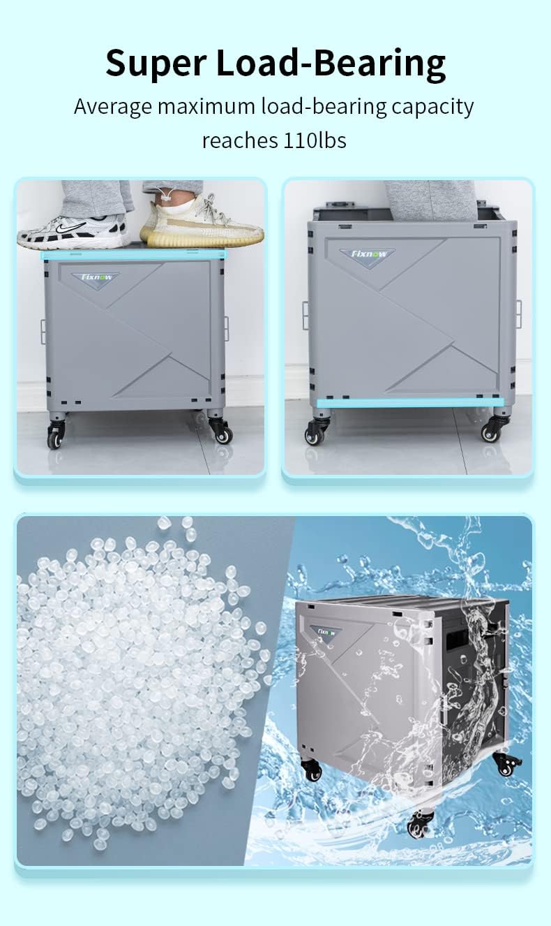 Foldable Rolling Crate with Wheels W3413