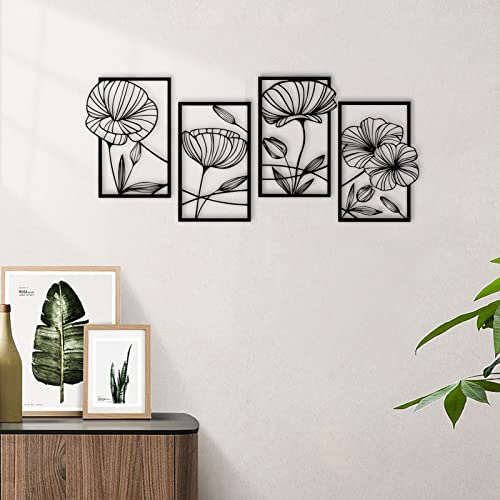 Black Metal Lotus Flower Wall Decor S380