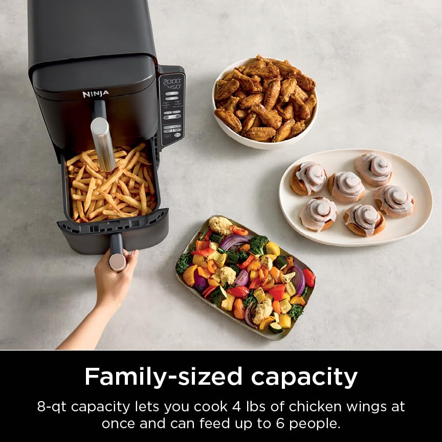 8 QT DoubleStack 2-Basket Air Fryer, Black C70949