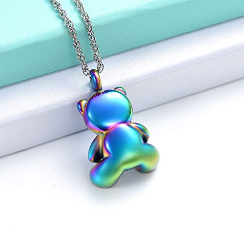 Teddy Bear Cremation Urn Necklace Ashes Jewelry Heart Memorial Urn Keepsake Locket Pendant Ash Holder J950065