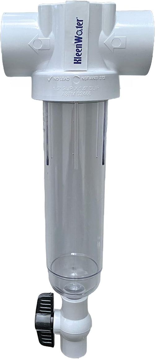 1.5 Inch PVC Slip Fit Connection 50 GPM 100 Mesh Stainless Screen Whole House Spin Down Sand and Sediment Filter K1517