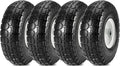 10 Flat Free Solid Rubber Tires with 3/4 Centered Bearings, 4 Pack P20339