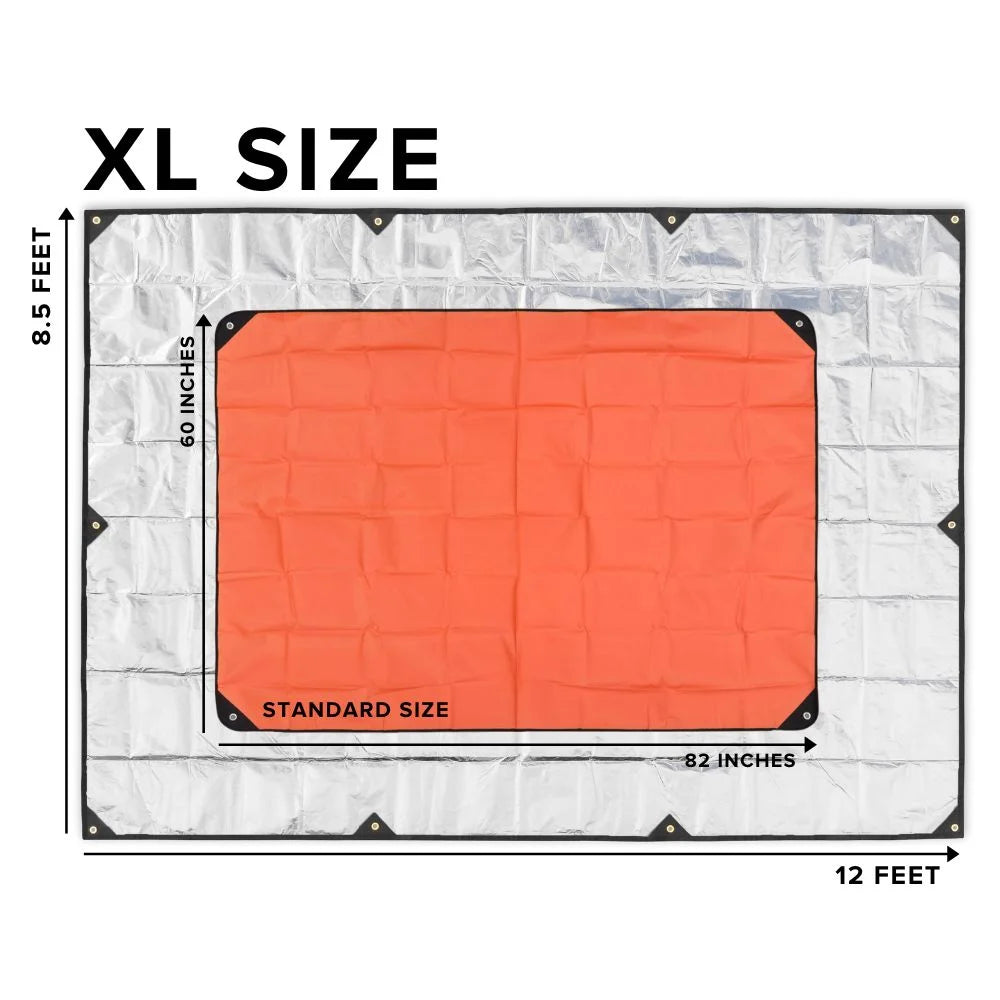 XL Insulated Reflective Thermal Camping Tarp 8.5 ft x 12 ft Orange N658363