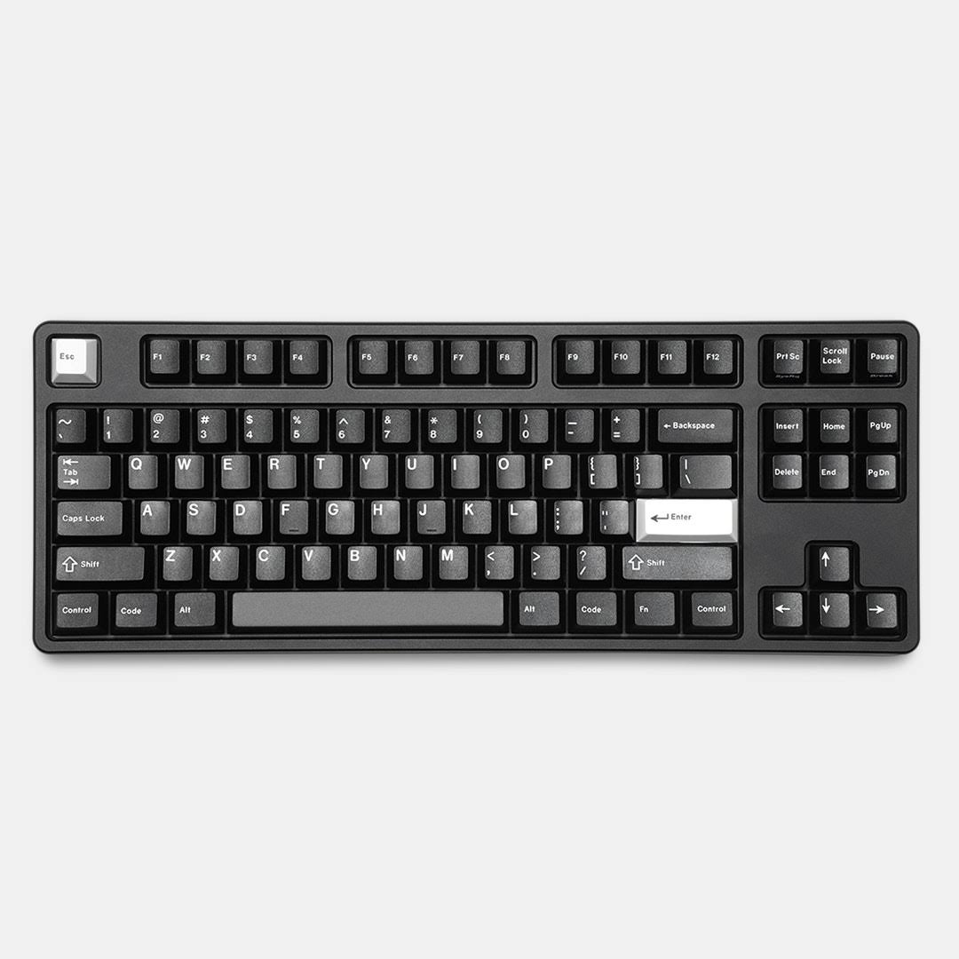 White-On-Black Custom Mechanical Keyboard Keycap Set 140-keys Doubleshot ABS Cherry Profile I56887
