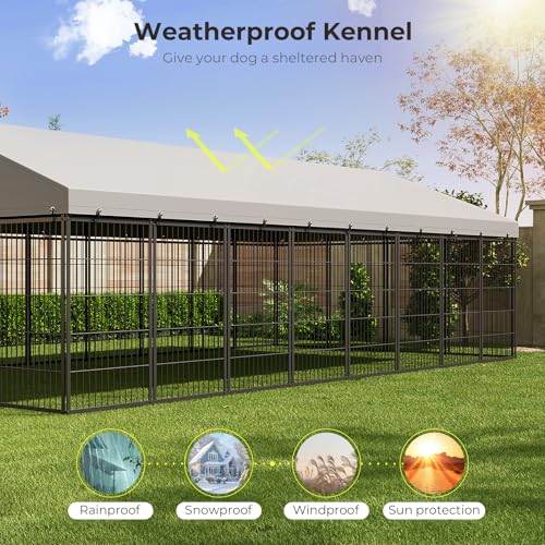 10X19FT Heavy Duty Outdoor Dog Kennel with Cover I35173