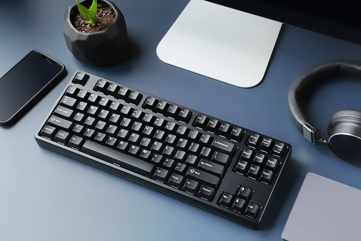 White-On-Black Custom Mechanical Keyboard Keycap Set 140-keys Doubleshot ABS Cherry Profile I56887