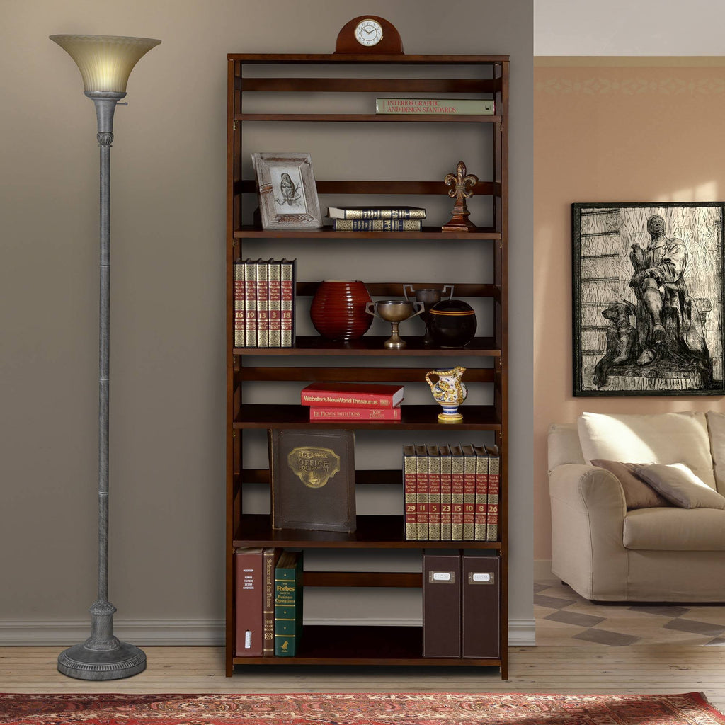 67x22 High Folding Bookcase Mocha Walnut N427